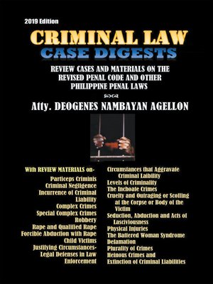 cover image of Criminal Law Case Digests